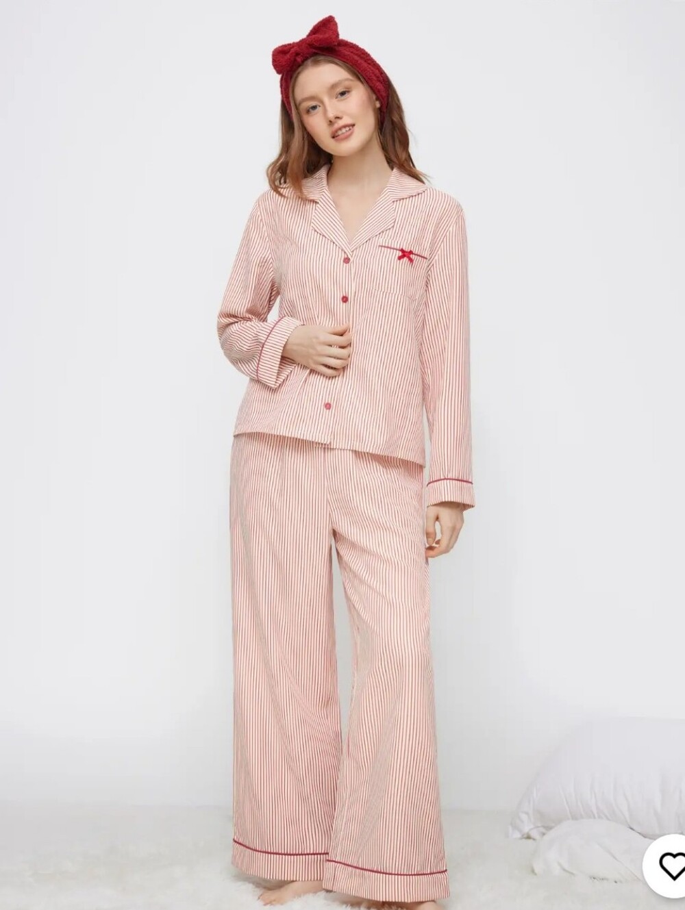 Cider Striped Button-Down Pajama Set in Blush Pink